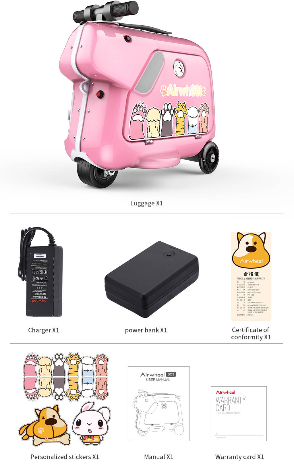 Children's Electric Riding Luggage Airwheel SQ3